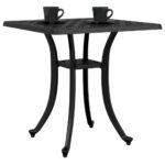 Table de jardin noir 53x53x53 cm aluminium coulé – Image 2