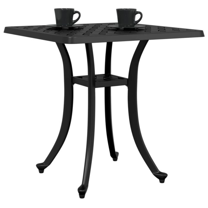 Table de jardin noir 53x53x53 cm aluminium coulé – Image 2