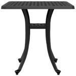 Table de jardin noir 53x53x53 cm aluminium coulé – Image 4