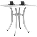 Table de jardin blanc 53x53x53 cm aluminium coulé – Image 2