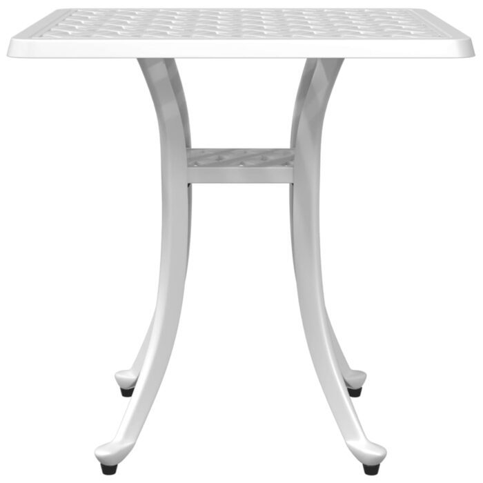 Table de jardin blanc 53x53x53 cm aluminium coulé – Image 3