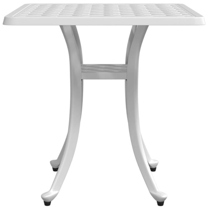 Table de jardin blanc 53x53x53 cm aluminium coulé – Image 4