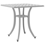 Table de jardin blanc 53x53x53 cm aluminium coulé – Image 5