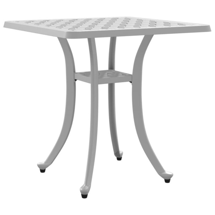 Table de jardin blanc 53x53x53 cm aluminium coulé – Image 5