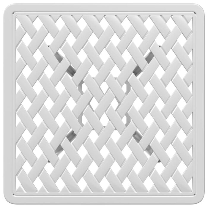 Table de jardin blanc 53x53x53 cm aluminium coulé – Image 6