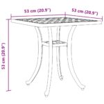 Table de jardin blanc 53x53x53 cm aluminium coulé – Image 9