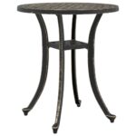 Table de jardin bronze Ø48x53 cm aluminium coulé – Image 3