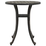 Table de jardin bronze Ø48x53 cm aluminium coulé – Image 4
