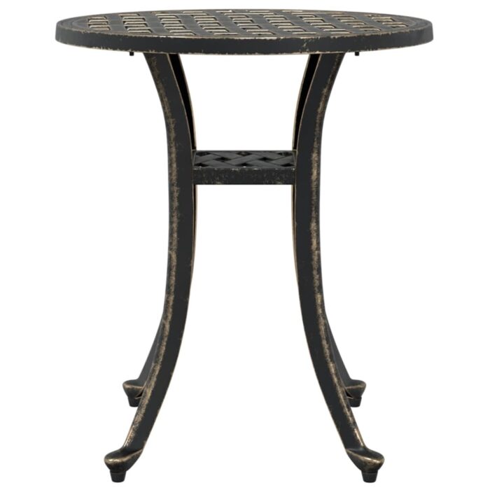 Table de jardin bronze Ø48x53 cm aluminium coulé – Image 4