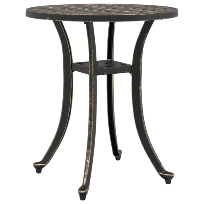 Table de jardin bronze Ø48x53 cm aluminium coulé – Image 5