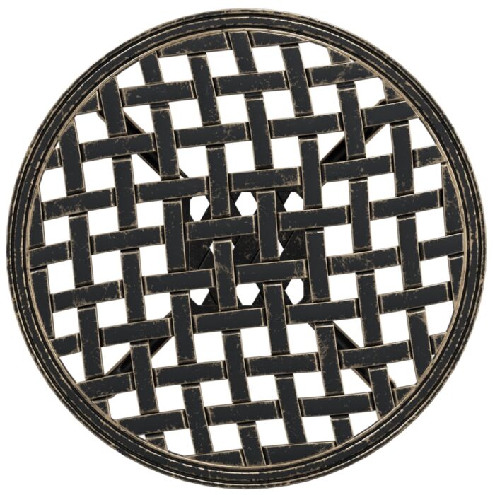 Table de jardin bronze Ø48x53 cm aluminium coulé – Image 6