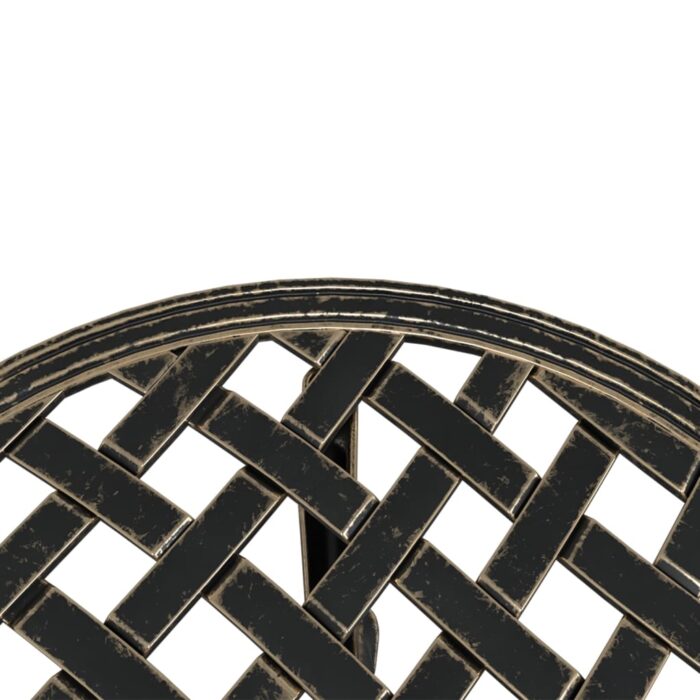 Table de jardin bronze Ø48x53 cm aluminium coulé – Image 7