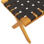Banc de jardin noir bois massif d'acacia et tissu – Image 4