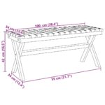 Banc de jardin noir bois massif d'acacia et tissu – Image 5