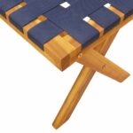 Banc de jardin bleu foncé bois massif d'acacia et tissu – Image 5