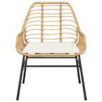 Chaises de jardin lot de 2 et coussins marron rotin – Image 3