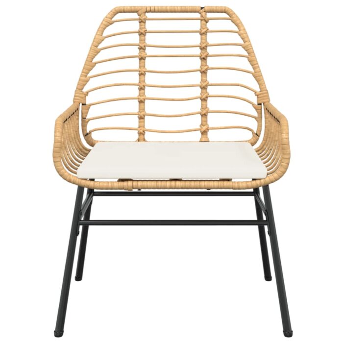 Chaises de jardin lot de 2 et coussins marron rotin – Image 3