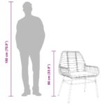 Chaises de jardin lot de 2 et coussins marron rotin – Image 8