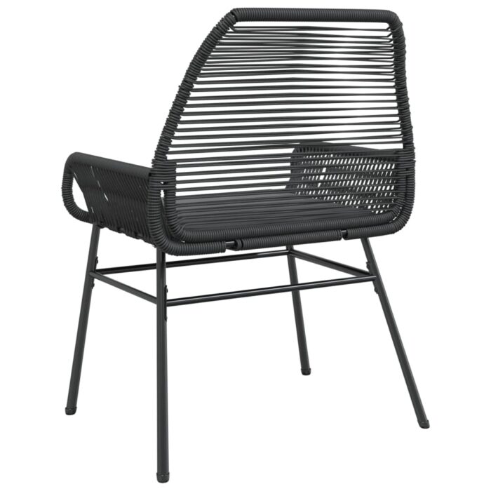 Chaises de jardin lot de 2 avec coussins noir résine tressée – Image 5