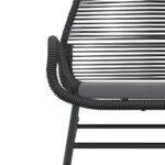 Chaises de jardin lot de 2 avec coussins noir résine tressée – Image 6