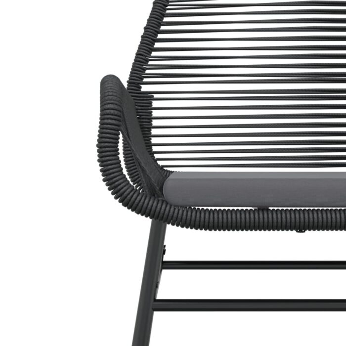 Chaises de jardin lot de 2 avec coussins noir résine tressée – Image 6