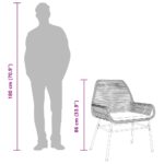 Chaises de jardin lot de 2 et coussins marron rotin – Image 8