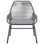 Chaises de jardin lot de 2 avec coussins gris résine tressée – Image 3