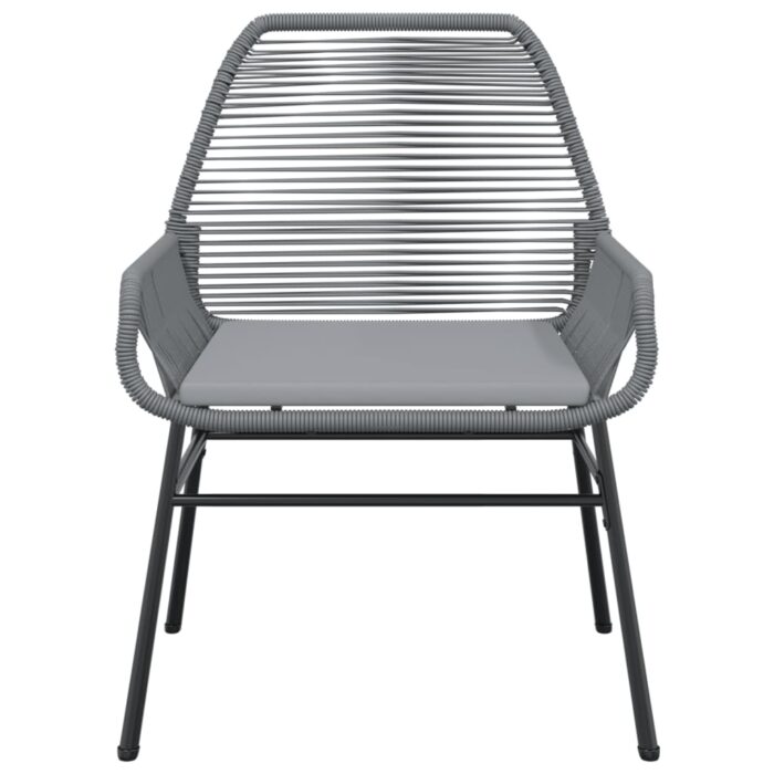 Chaises de jardin lot de 2 avec coussins gris résine tressée – Image 3