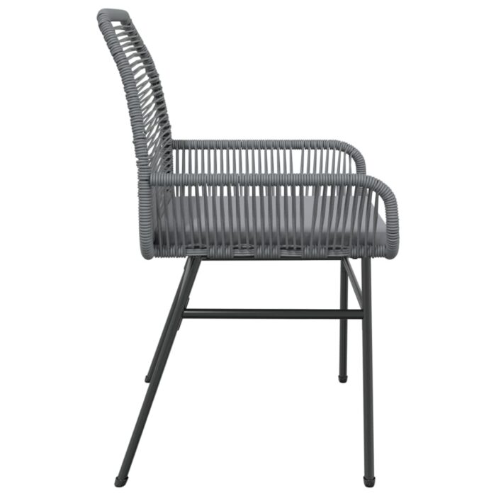 Chaises de jardin lot de 2 avec coussins gris résine tressée – Image 4