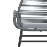 Chaises de jardin lot de 2 avec coussins gris résine tressée – Image 6