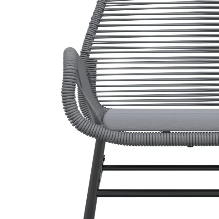 Chaises de jardin lot de 2 avec coussins gris résine tressée – Image 6