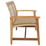 Banc de jardin beige 112 cm résine tressée et bois d'acacia – Image 3