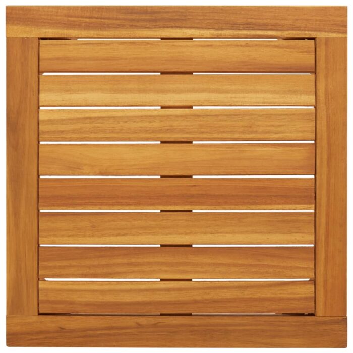 Salon de jardin 5 pcs gris résine tressée et bois d'acacia – Image 5