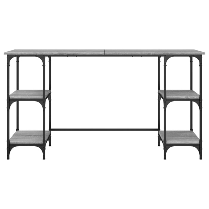 Bureau sonoma gris 140x50x75 cm métal et bois d'ingénierie – Image 3