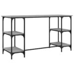 Bureau sonoma gris 140x50x75 cm métal et bois d'ingénierie – Image 5