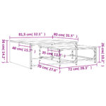 Tables basses gigognes 2 pcs noir bois d'ingénierie et métal – Image 8