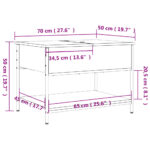 Table basse noir 70x50x50 cm bois d'ingénierie et métal – Image 9