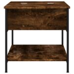 Table basse chêne fumé 70x50x50 cm bois d'ingénierie et métal – Image 4
