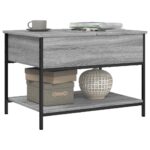 Table basse sonoma gris 70x50x50 cm bois d'ingénierie et métal – Image 2