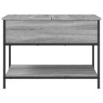 Table basse sonoma gris 70x50x50 cm bois d'ingénierie et métal – Image 3