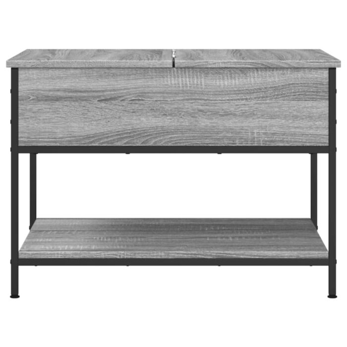 Table basse sonoma gris 70x50x50 cm bois d'ingénierie et métal – Image 3
