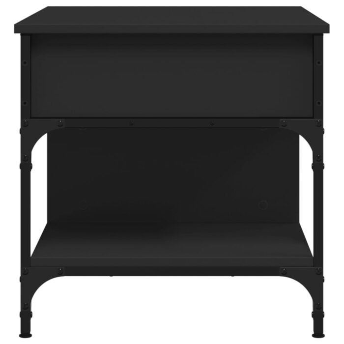 Table basse noir 70x50x50 cm bois d'ingénierie et métal – Image 4
