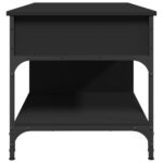 Table basse noir 100x50x50 cm bois d'ingénierie et métal – Image 4