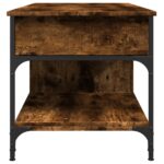 Table basse chêne fumé 100x50x50 cm bois d'ingénierie et métal – Image 4