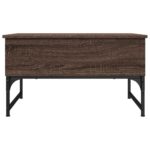 Table basse chêne marron 70x50x40 cm bois d'ingénierie et métal – Image 3
