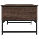 Table basse chêne marron 70x50x40 cm bois d'ingénierie et métal – Image 4