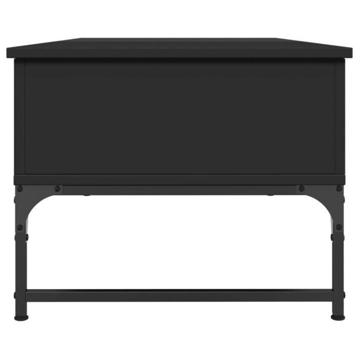 Table basse noir 100x50x40 cm bois d'ingénierie et métal – Image 4