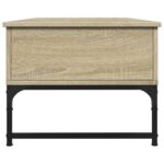 Table basse chêne sonoma 100x50x40cm bois d'ingénierie et métal – Image 4