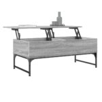 Table basse sonoma gris 100x50x40 cm bois d'ingénierie et métal – Image 2