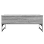 Table basse sonoma gris 100x50x40 cm bois d'ingénierie et métal – Image 3